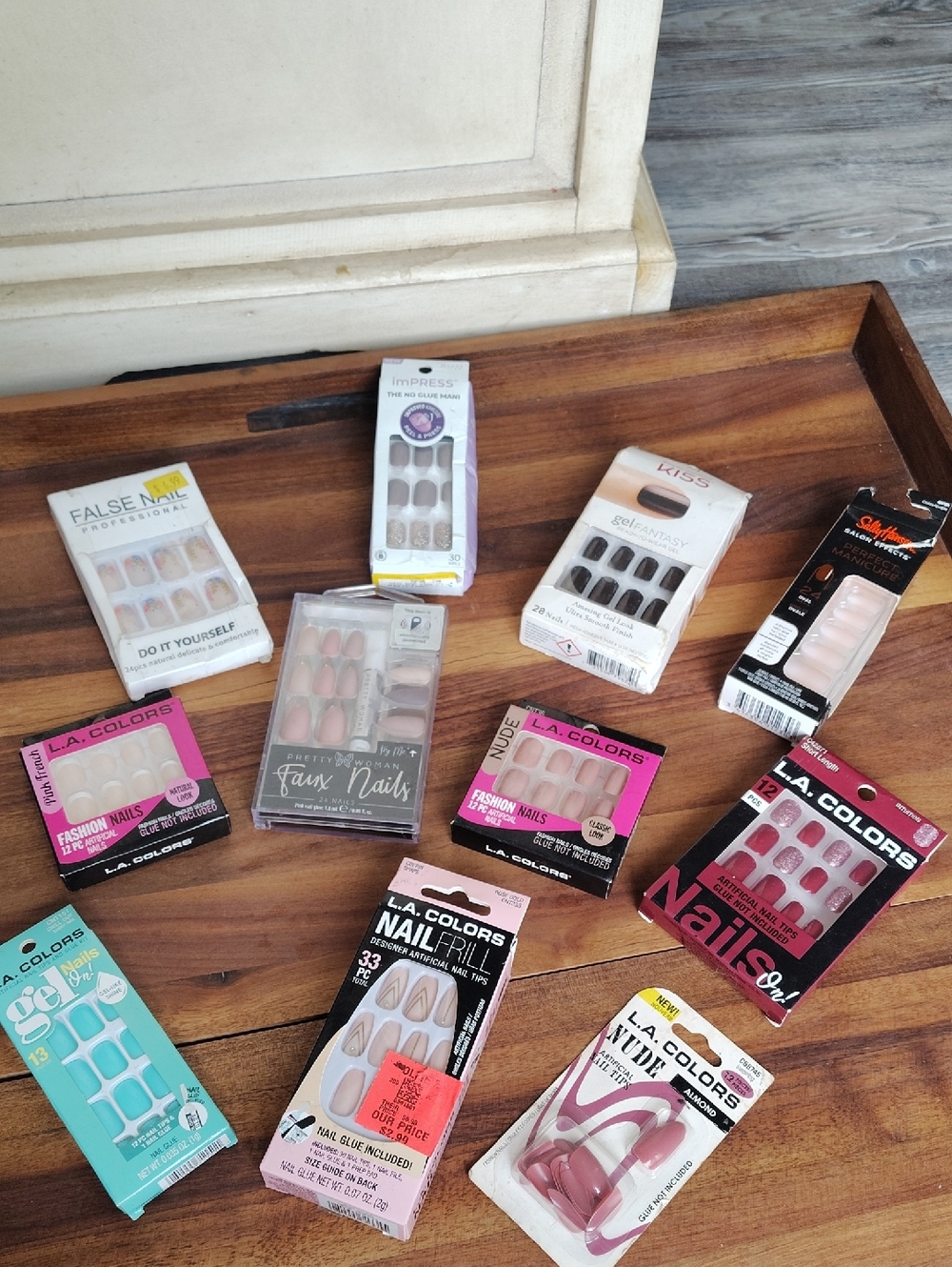Assorted Press-On Nail Sets - Pink, Nude, White & Black Options
